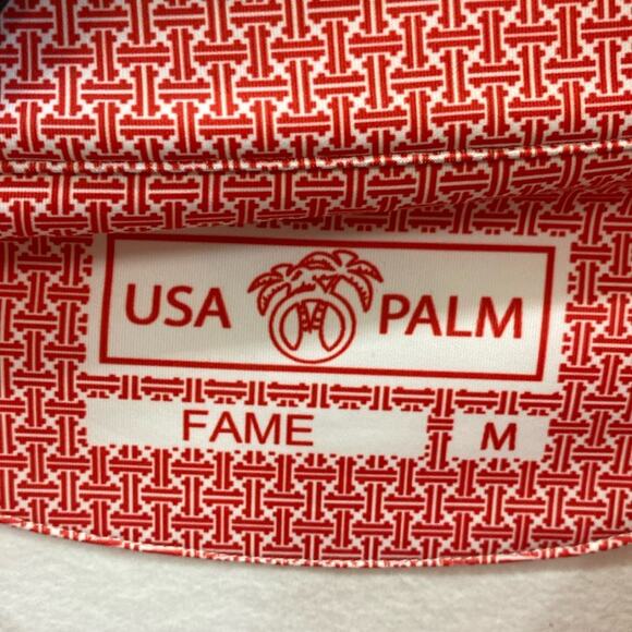 USA Palm Fame women’s size medium 1/4 zip long sleeve activewear pink top - Picture 2 of 5